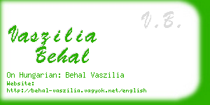 vaszilia behal business card